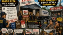 433 Koli Rokok Ilegal Disita Bea Cukai di Makassar